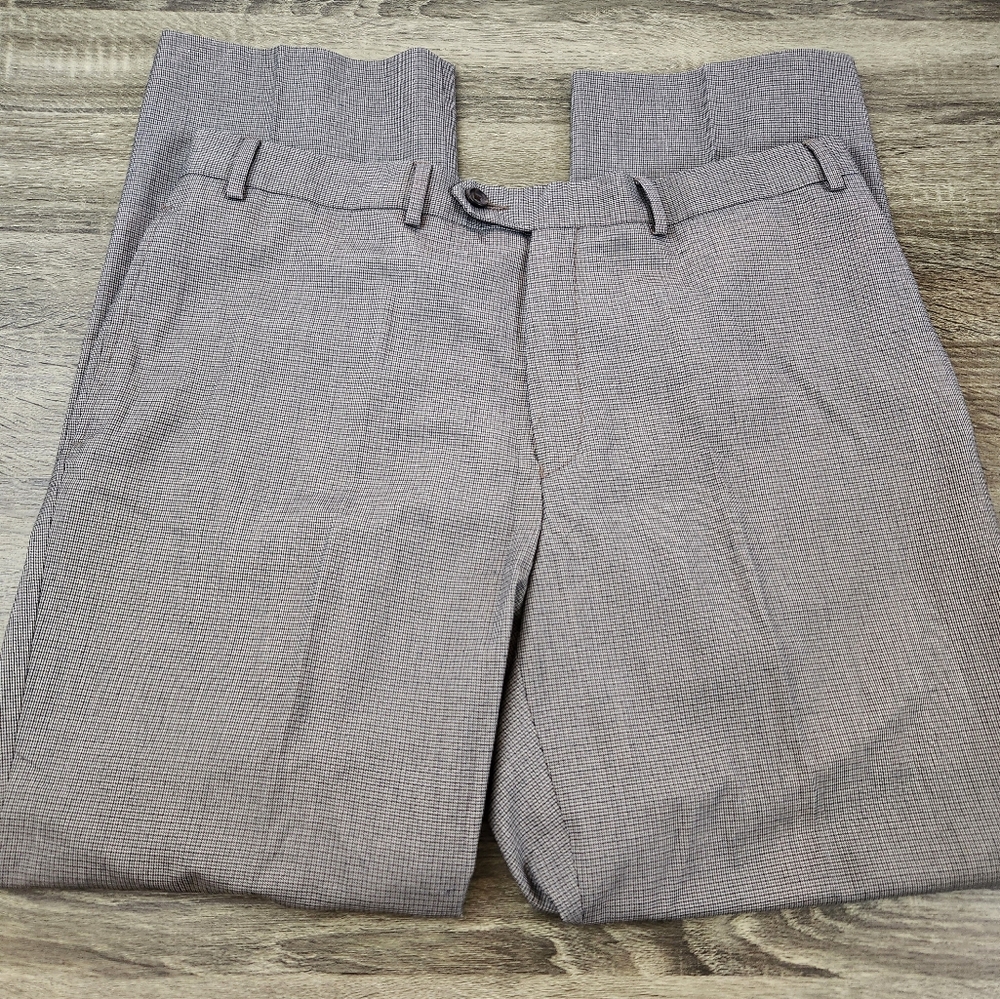 Ralph Ralph Lauren Dress Pants Men's 36x30 Gray Flat Front Herringbone